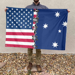 American Australian Flag, US And Australia Polyester Sew Together Style 4