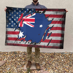 American Australian Flag, US And Australia Polyester The Scratch Style 4