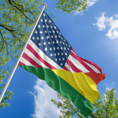 American Bolivian Flag, US And Bolivia Polyester Friendship Blend Together Style 1