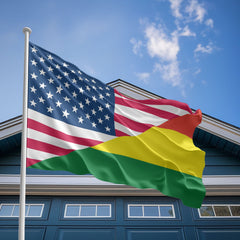 American Bolivian Flag, US And Bolivia Polyester Friendship Blend Together Style 2