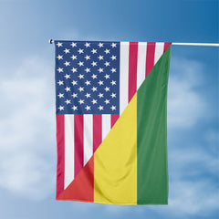 American Bolivian Flag, US And Bolivia Polyester Friendship Blend Together Style 3