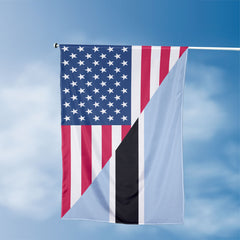 American Botswanan Flag, US And Botswana Polyester Friendship Blend Together Style 3