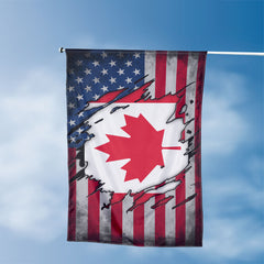 American Canadian Flag, US And Canada Polyester The Scratch Style 3