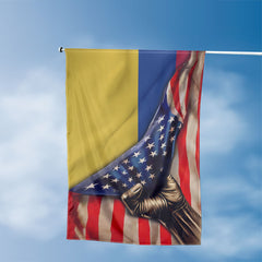 American Colombian Flag, US And Colombia Polyester The Original Style 3