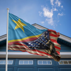 American Congolese Flag, US And Democratic Republic of the Congo Polyester The Original Style 2