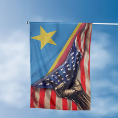 American Congolese Flag, US And Democratic Republic of the Congo Polyester The Original Style 3