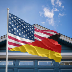 American German Flag, US And Germany Polyester Friendship Blend Together Style 2