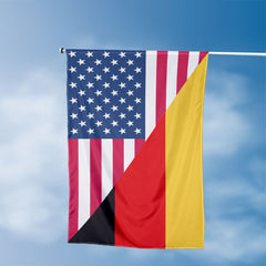 American German Flag, US And Germany Polyester Friendship Blend Together Style 3