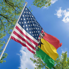 American Ghanaian Flag, US And Ghana Polyester Sew Together Style 1