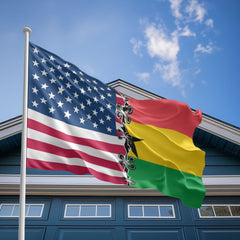 American Ghanaian Flag, US And Ghana Polyester Sew Together Style 2