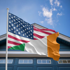 American Irish Flag, US And Ireland Polyester Friendship Blend Together Style 2