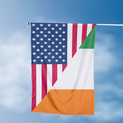 American Irish Flag, US And Ireland Polyester Friendship Blend Together Style 3