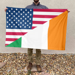 American Irish Flag, US And Ireland Polyester Friendship Blend Together Style 4