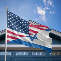 American Israeli Flag, US And Israel Polyester Friendship Blend Together Style 2