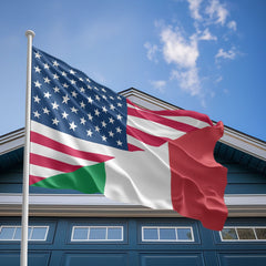 American Italian Flag, US And Italy Polyester Friendship Blend Together Style 2