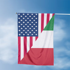 American Italian Flag, US And Italy Polyester Friendship Blend Together Style 3