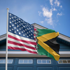 American Jamaican Flag, US And Jamaica Polyester Sew Together Style 2