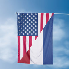 American Dutch Flag, US And Netherlands Polyester Friendship Blend Together Style 3