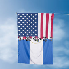 American Nicaraguan Flag, US And Nicaragua Polyester Sew Together Style 3