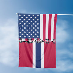 American Norwegian Flag, US And Norway Polyester Sew Together Style 3