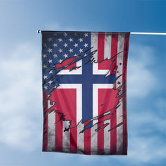 American Norwegian Flag, US And Norway Polyester The Scratch Style 3