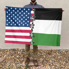 American Palestinian Flag, US And Palestine Polyester Sew Together Style 4