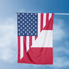 American Peruvian Flag, US And Peru Polyester Friendship Blend Together Style 3