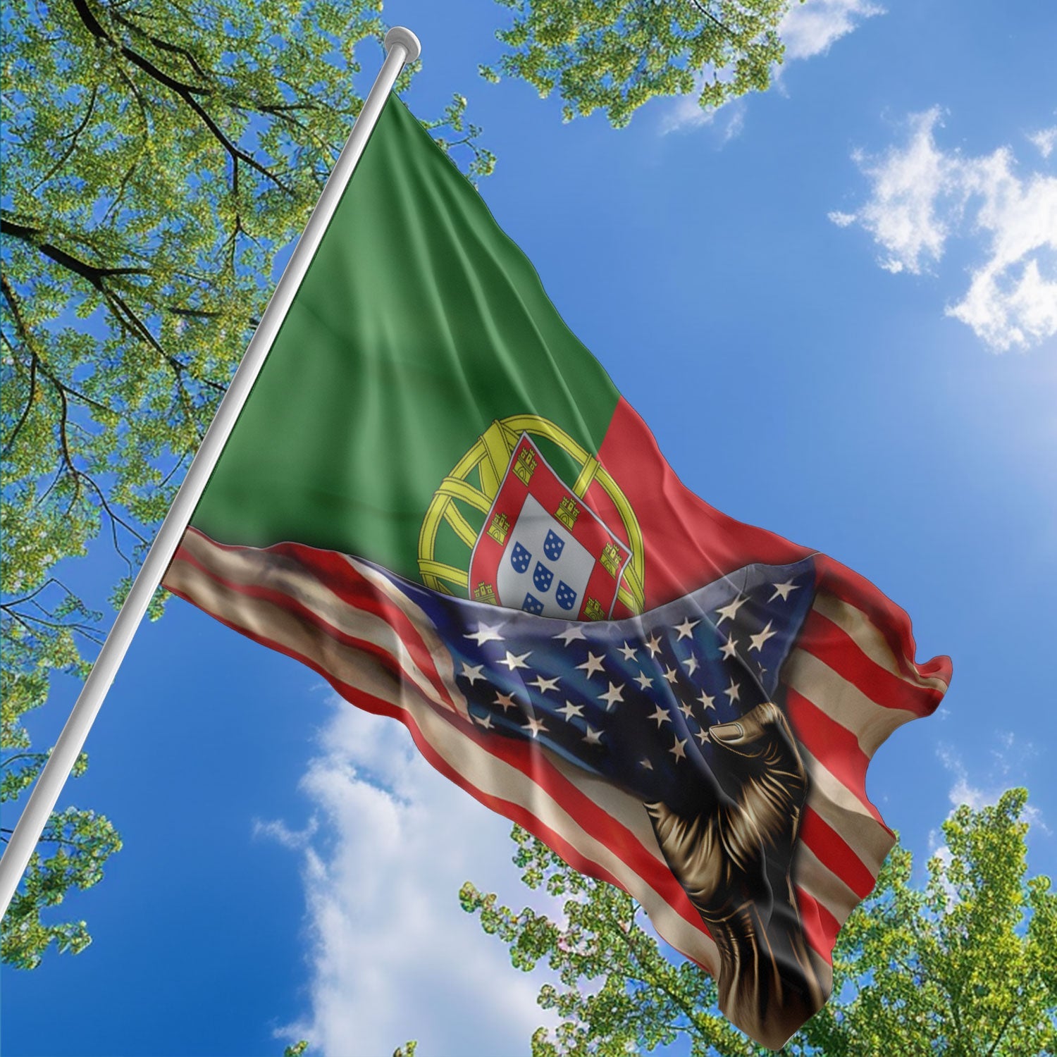 American Portuguese Flag, US And Portugal Polyester The Original Style 1