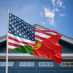 American Portuguese Flag, US And Portugal Polyester Friendship Blend Together Style 2