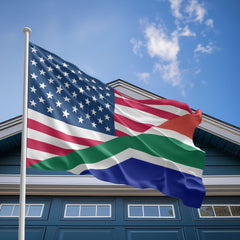 American South African Flag, US And South Africa Polyester Friendship Blend Together Style 2