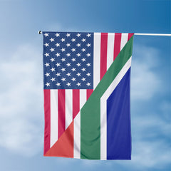 American South African Flag, US And South Africa Polyester Friendship Blend Together Style 3