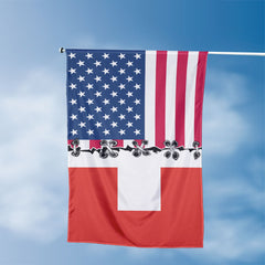 American Swiss Flag, US And Switzerland Polyester Sew Together Style 3