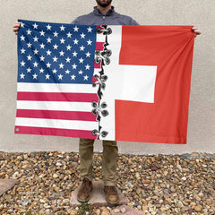 American Swiss Flag, US And Switzerland Polyester Sew Together Style 4