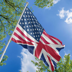 American British Flag, US And United Kingdom Polyester Friendship Blend Together Style 1