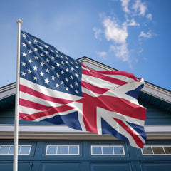 American British Flag, US And United Kingdom Polyester Friendship Blend Together Style 2