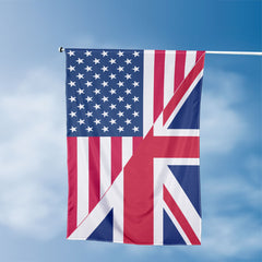 American British Flag, US And United Kingdom Polyester Friendship Blend Together Style 3