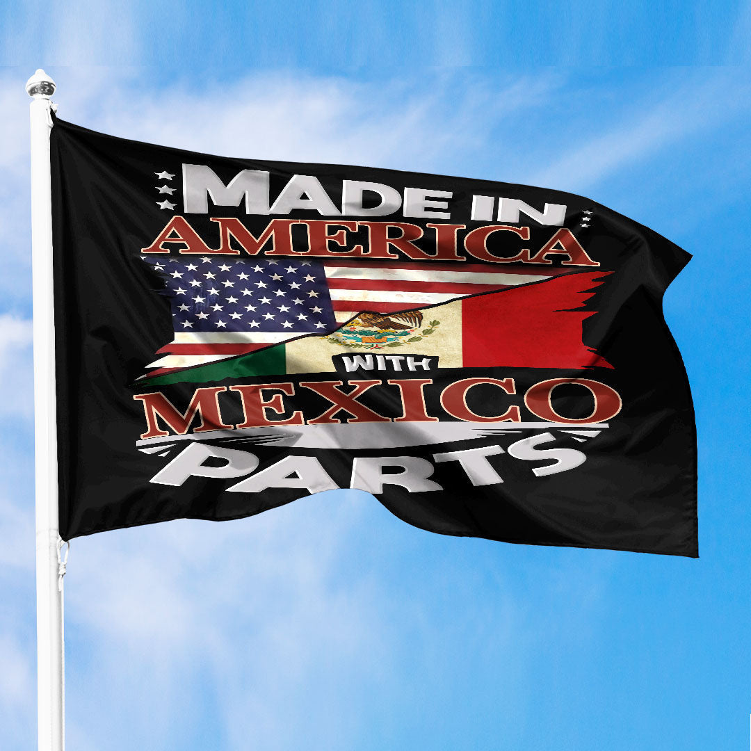 Mexico Flag Made In America With Mexico Parts Premium Flag