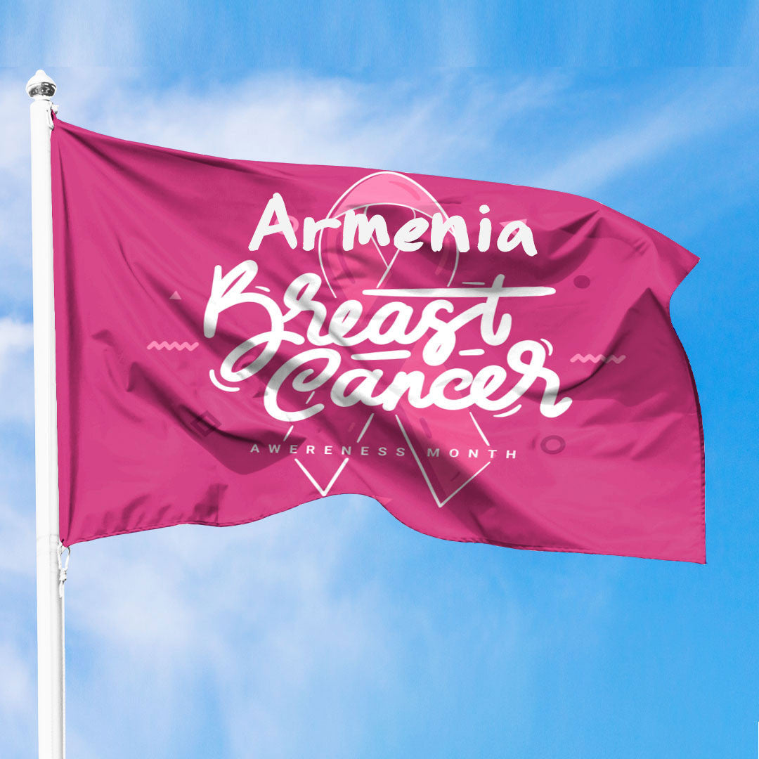 Armenia Breast Cancer Awareness Month Premium Flag