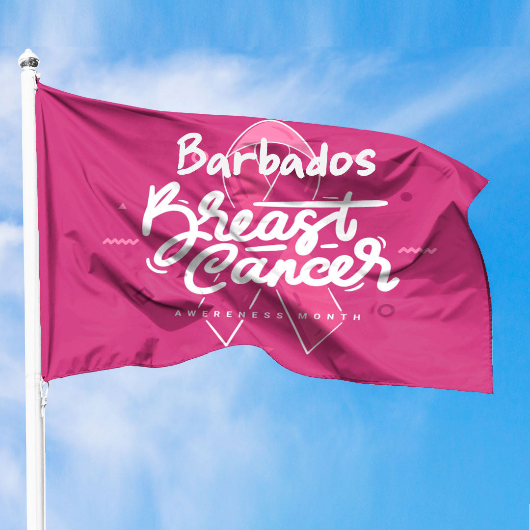 Barbados Breast Cancer Awareness Month Premium Flag