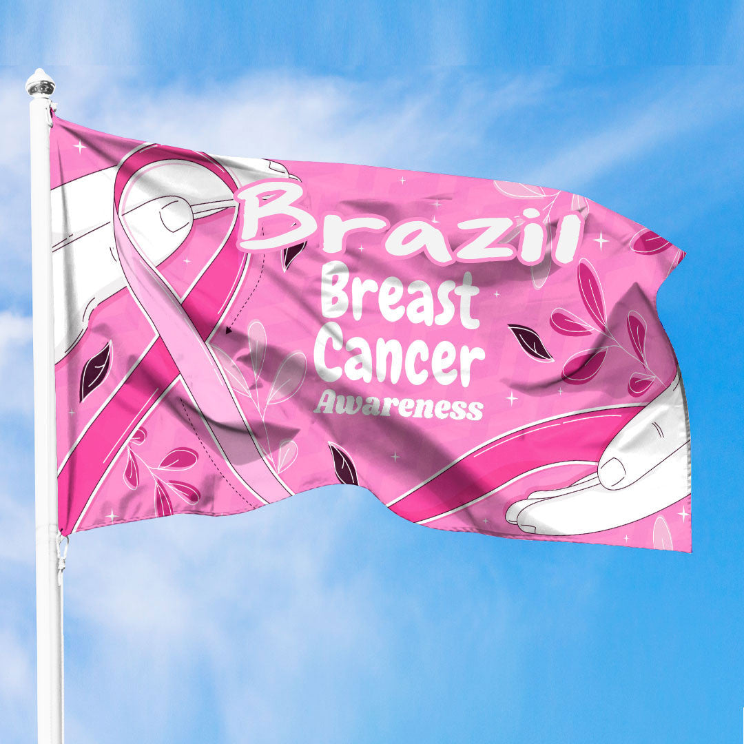 Brazil Breast Cancer Awareness Premium Flag