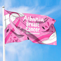 Albania Breast Cancer Awareness Premium Flag